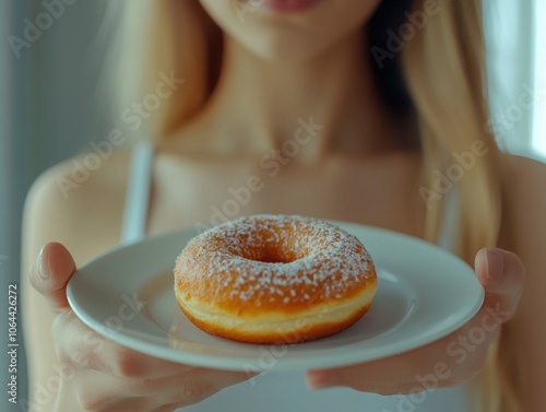 Delightful Glazed Donut with Sugar Sprinkles photo