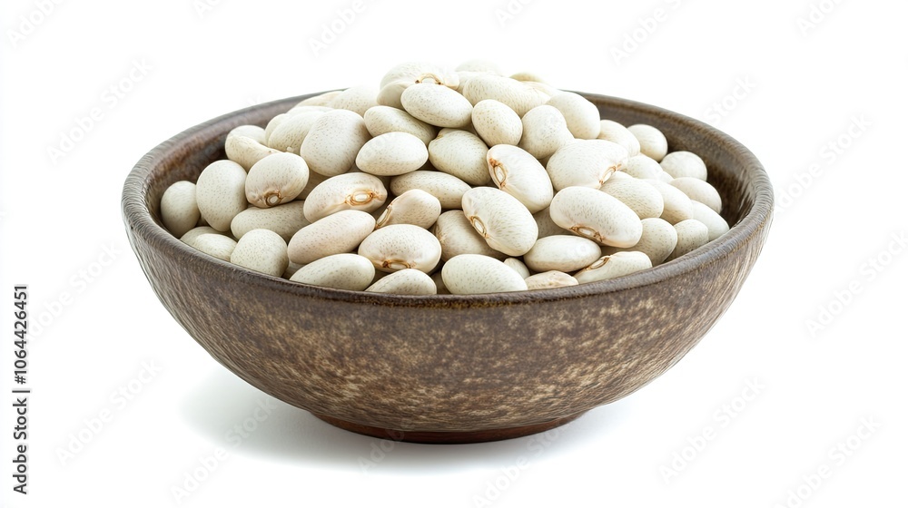 White Beans in Rustic Bowl for Culinary Art White Beans in Rustic Bowl for Culinary Art