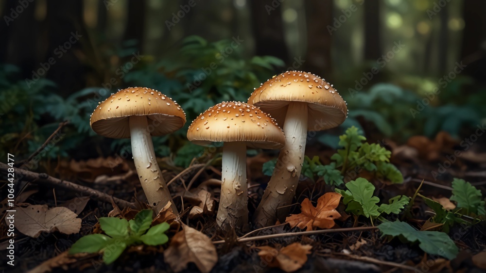 mushrooms in the forest mushrooms in the forest