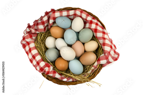 Wallpaper Mural easter eggs in a basket with transparent background, PNG File Torontodigital.ca