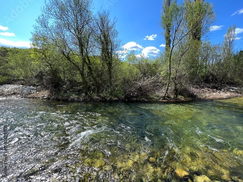 The upper course of the Zrmanja River and immediately after the source (Velebit Nature Park, Croatia) - der Oberlauf des Flusses Zrmanja und unmittelbar nach der Quelle (Naturpark Velebit, Kroatien) photo