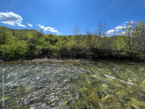 The upper course of the Zrmanja River and immediately after the source (Velebit Nature Park, Croatia) - der Oberlauf des Flusses Zrmanja und unmittelbar nach der Quelle (Naturpark Velebit, Kroatien) photo