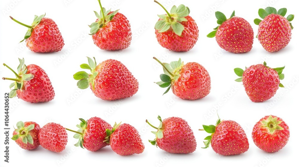 Fresh Strawberries on White Background Fresh Strawberries on White Background