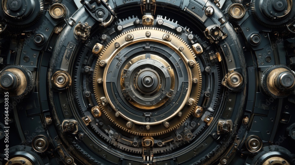 Cogwheels and gears of a large aircraft. 3d rendering. Cogwheels and gears of a large aircraft. 3d rendering.