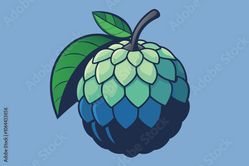  custard apple vector art illustration 