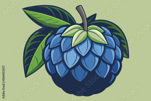  custard apple vector art illustration 