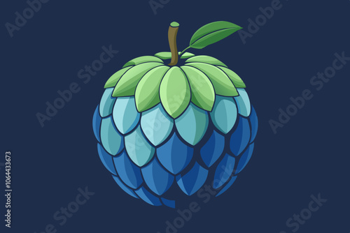  custard apple vector art illustration 