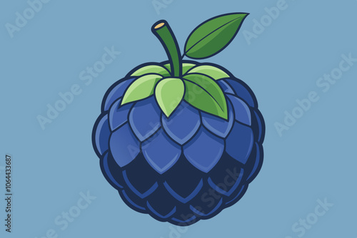  custard apple vector art illustration 