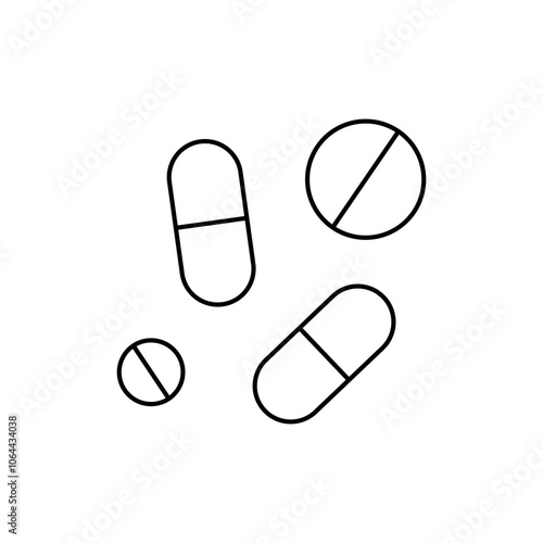 Outline icon of medicines