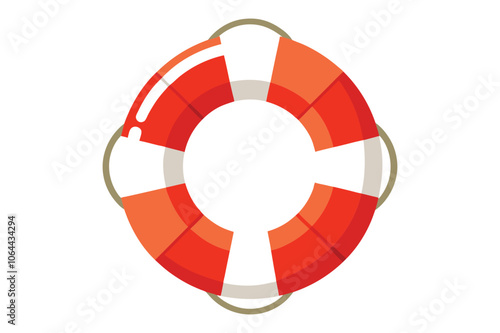 red life buoy vector art illustration