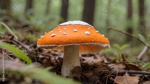 fly mushroom in forest