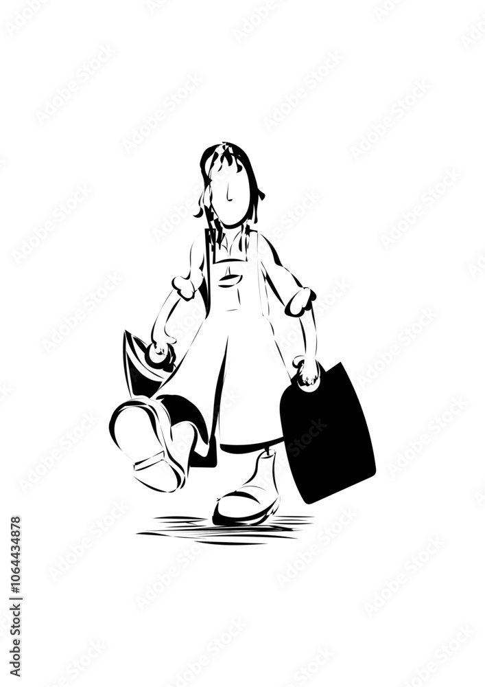 Obraz premium Frau mit Taschen