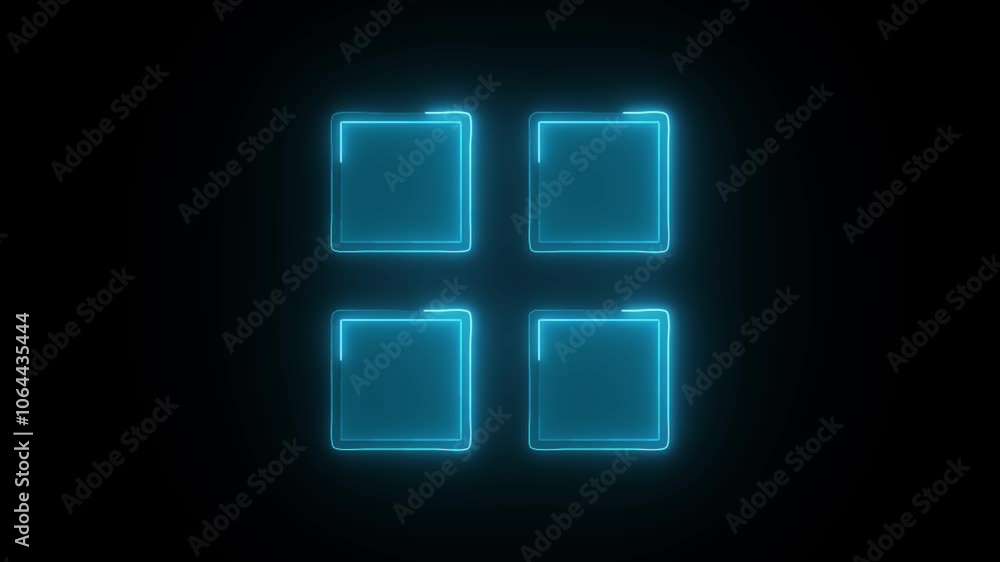 Neon Grid Icon - Minimalistic Technology Interface Symbol Neon Grid Icon - Minimalistic Technology Interface Symbol
