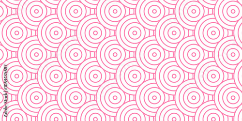 Abstract Overlapping Pattern. Seamless geometric ocean spiral pattern and abstract circle wave lines. pink seamless tile stripe geomatics create retro line backdrop pattern background.