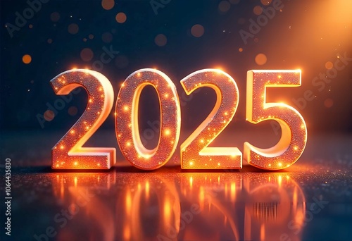 2025 New Year 3D globe Vibrant abstract 2025 New Year digital web banner template. globe background dark blue and gradient effects 2025, . 