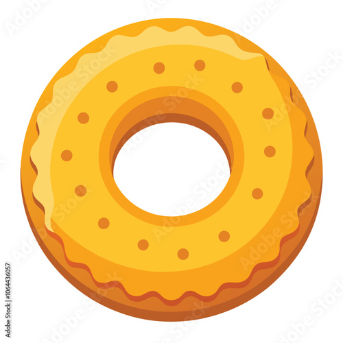 Butter Ring Biscuit Isolated on White Background.