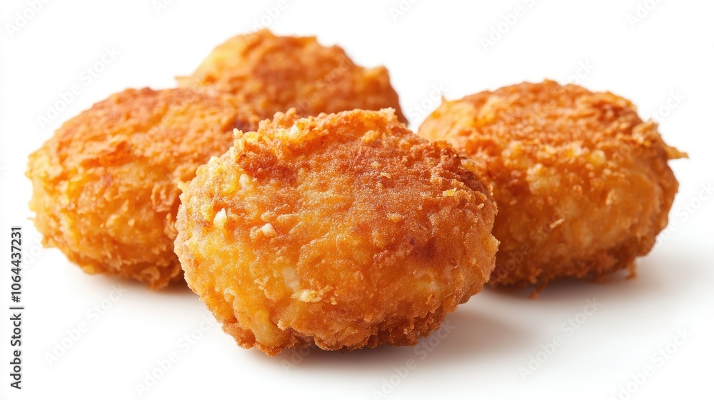 Crispy Fried Snacks on White Background Crispy Fried Snacks on White Background
