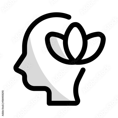 peacefulness icon with shady style, perfect for user interface projects