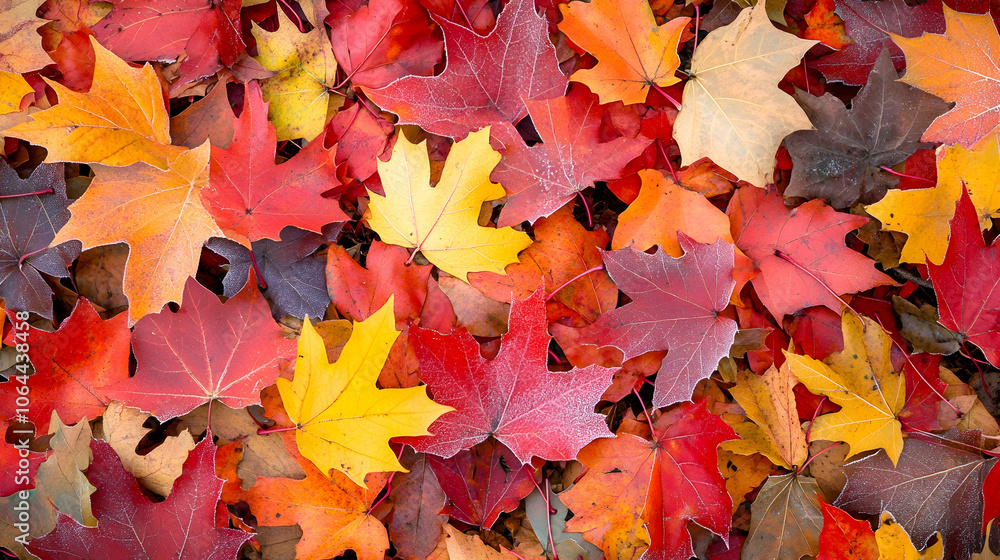 Vibrant autumn leaves in red, orange, yellow, and brown colors. Vibrant autumn leaves in red, orange, yellow, and brown colors.