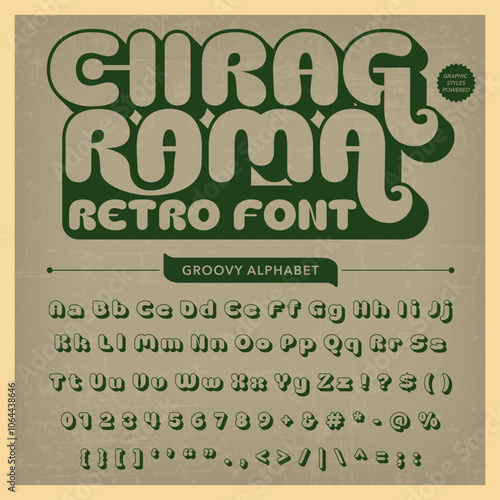 Transparent Chirag Rama Groove Retro Vintage Display Bold Font alphabet photo