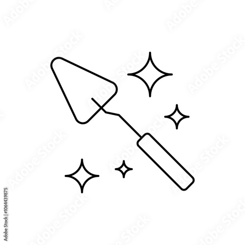Outline icon of small shovel for art