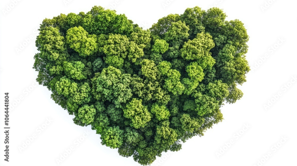 Heart-Shaped Tree Canopy Aerial View Heart-Shaped Tree Canopy Aerial View
