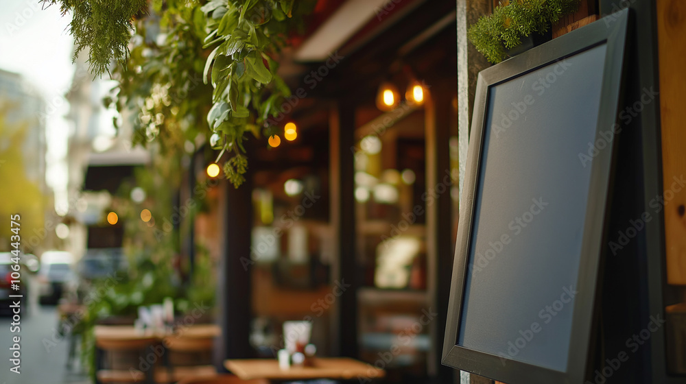 Illustration of a sign in front of a cafe, a blackboard sign used to write a list of food in front of a restaurant Illustration of a sign in front of a cafe, a blackboard sign used to write a list of food in front of a restaurant