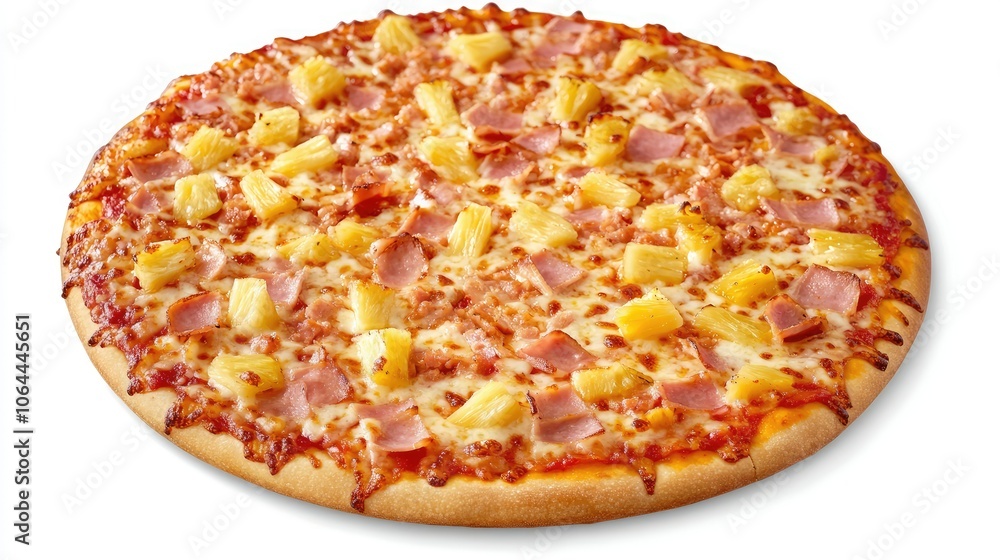 Delicious Hawaiian Pizza with Pineapple and Ham Toppings Delicious Hawaiian Pizza with Pineapple and Ham Toppings