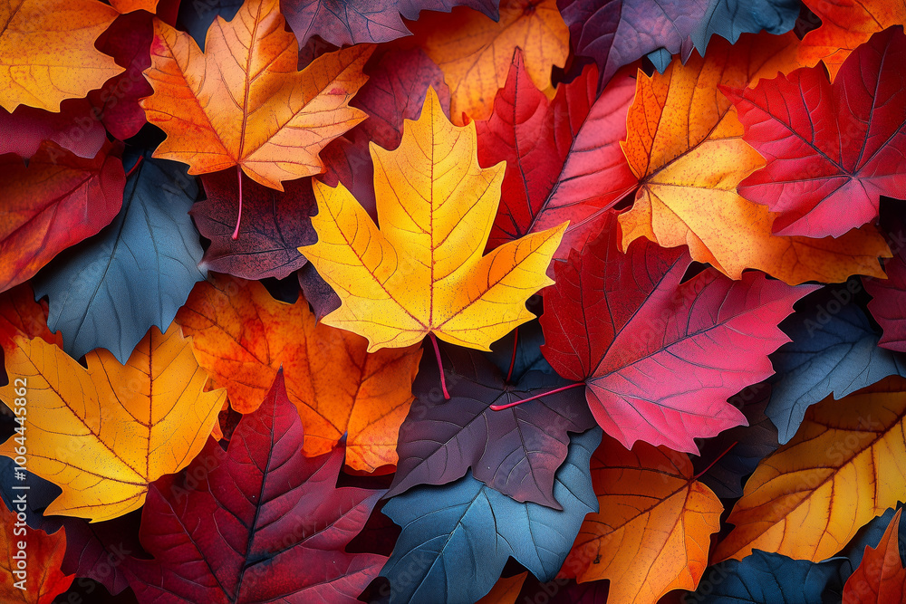 Vibrantly colored fall leaves during autumn background image Vibrantly colored fall leaves during autumn background image