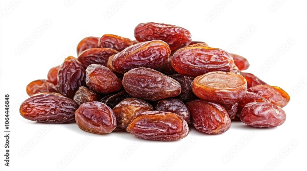 Fresh Dried Dates on White Background Fresh Dried Dates on White Background