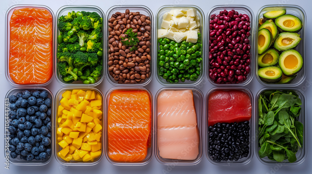 custom made wallpaper toronto digitalHealthy fitness food in container. Sport food minimalism