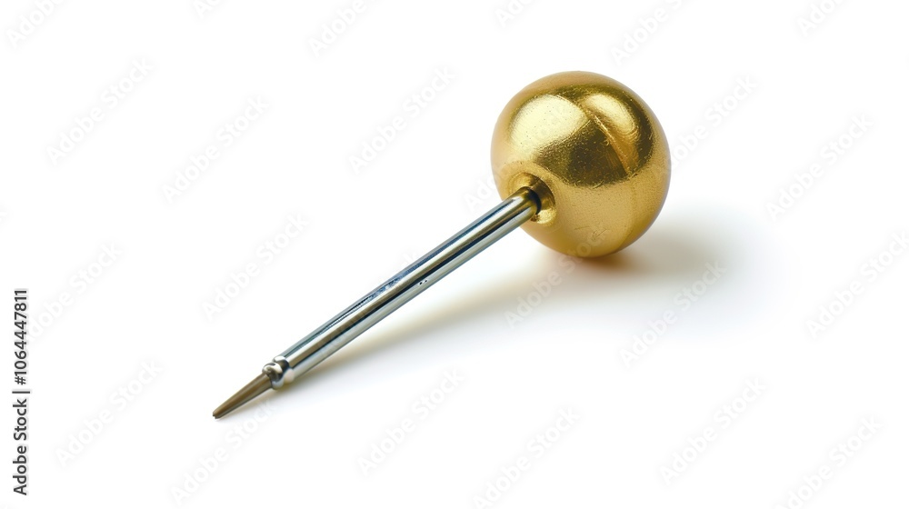 A pushpin stationery on a white background presents a neat and useful item. A simple yet practical object that can be used for various purposes. A pushpin stationery on a white background presents a neat and useful item. A simple yet practical object that can be used for various purposes.