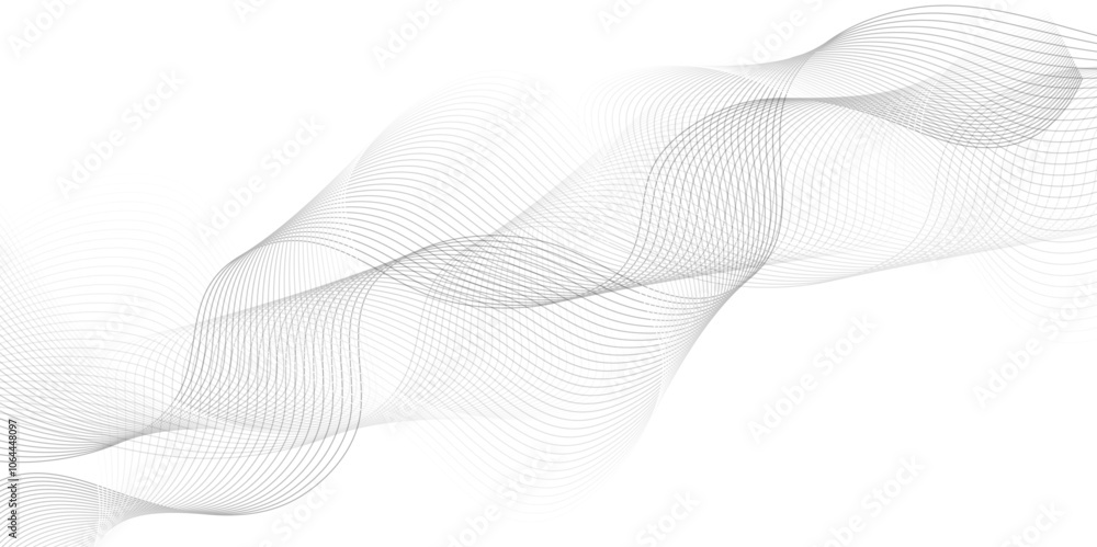 White wave curve lines banner background design. Abstract soft wave lines dynamic flowing gray light isolated background. Vector Illustration of the gray pattern of lines. Black stripes on white .
White wave curve lines banner background design. Abstract soft wave lines dynamic flowing gray light isolated background. Vector Illustration of the gray pattern of lines. Black stripes on white .