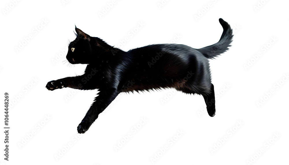 Black cat on a white backgroun Black cat on a white backgroun