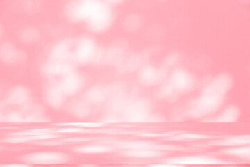 Wall interior background, studio and backdrops show products.with shadow from window color pink background for text insertion and presentation interior decoration	
