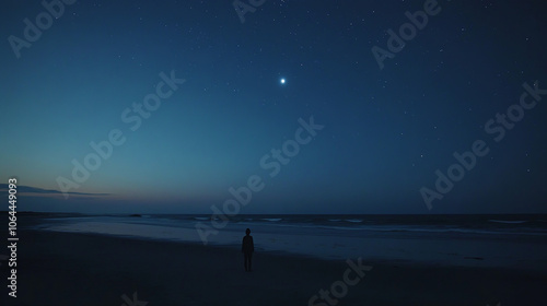 Solitude Beneath the Tranquil Night Sky