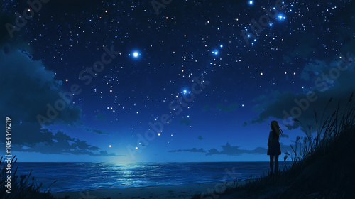 Solitude Beneath the Tranquil Night Sky