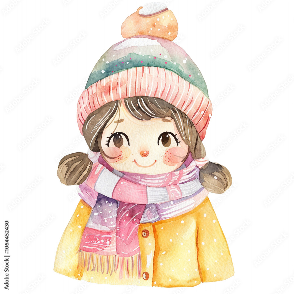 Cute Simple Watercolor Winter Is Cold Cartoon: Y28 Cute Simple Watercolor Winter Is Cold Cartoon: Y28