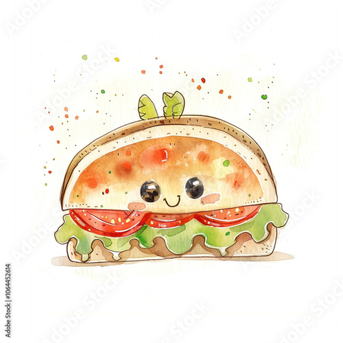 Cute Simple Watercolor I Like Food Cartoon Clip Art for Y57 Perfect for Dog Lovers photo