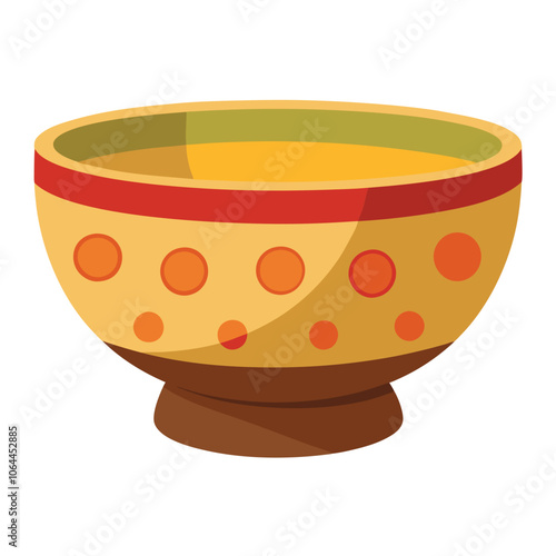 Simple Ceramic Bowl Isolated on White Background.