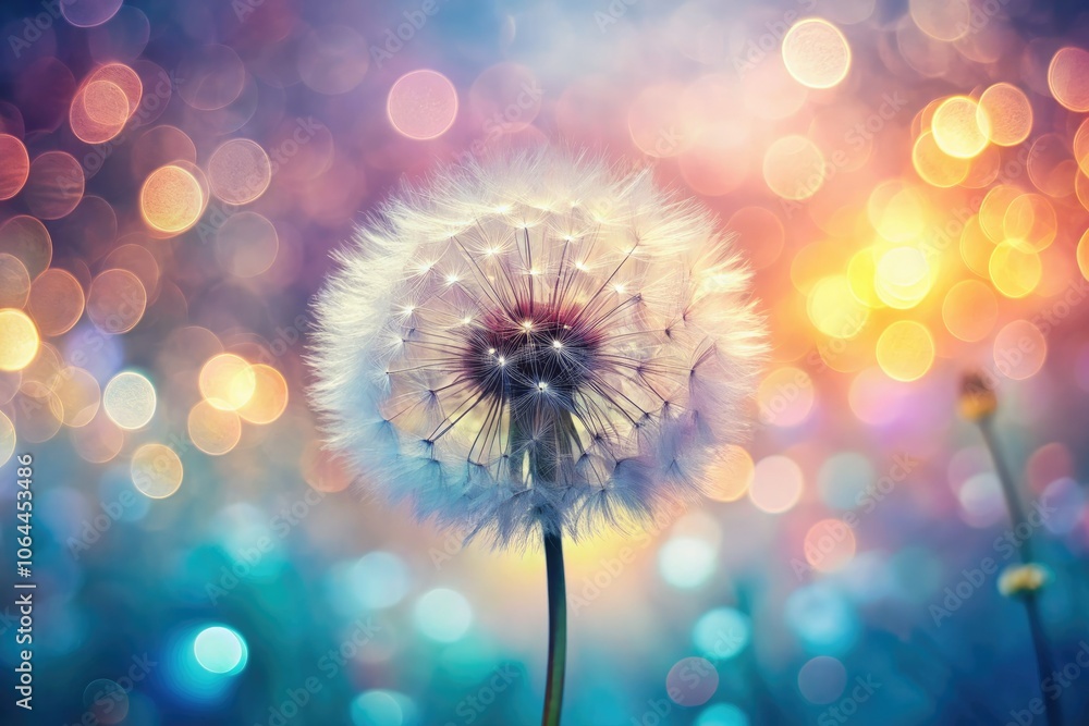 Captivating Dandelion Head with Dreamy Bokeh Background for Nature Lovers and Garden Enthusiasts Captivating Dandelion Head with Dreamy Bokeh Background for Nature Lovers and Garden Enthusiasts