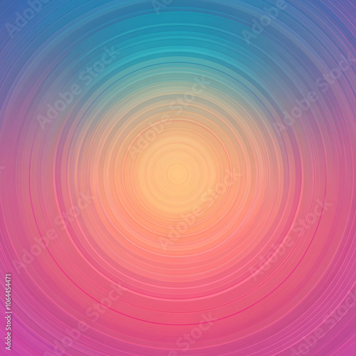 Abstract Circular Pattern in Pink Orange and Blue Colors