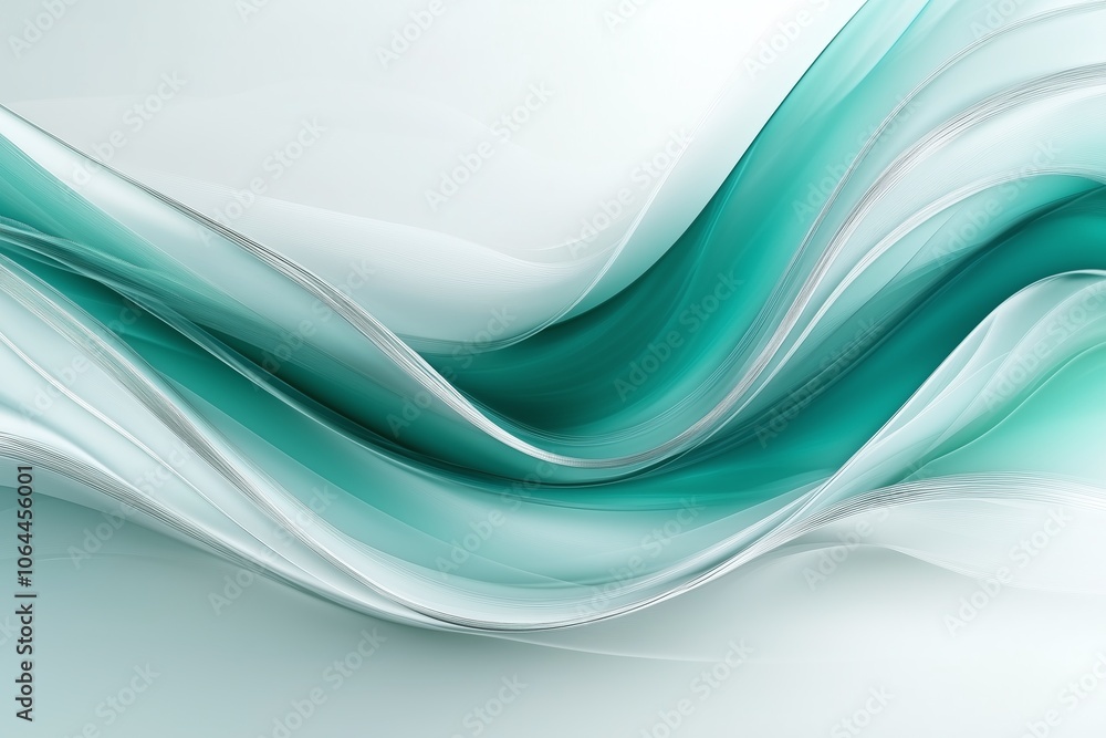 Teal Serenity: Flowing Abstract Lines for Modern Design