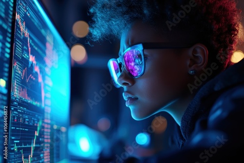 Wallpaper Mural Focused Individual Analyzing Stock Market Data Torontodigital.ca