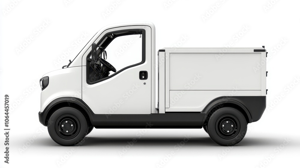 Fototapeta premium Compact Delivery Truck with Closed Cargo Box
