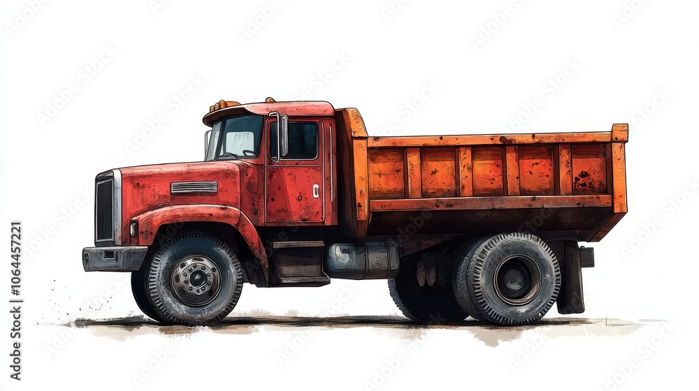 Raised Bed Dump Truck at Slight Angle Raised Bed Dump Truck at Slight Angle
