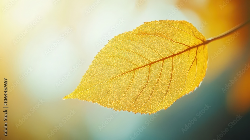 Closeup of a single autumn leaf with a blurred background. Closeup of a single autumn leaf with a blurred background.