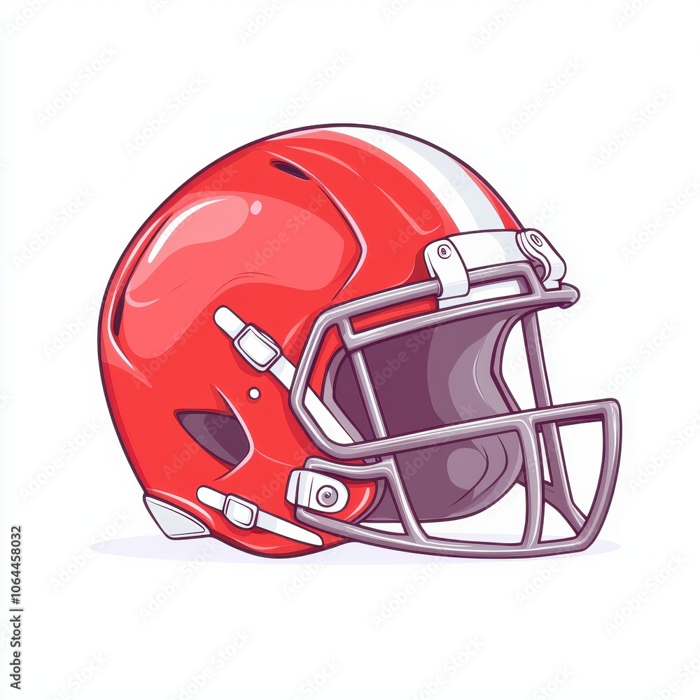 Cute Illustrated Football Helmet Design with Smooth Edges Cute Illustrated Football Helmet Design with Smooth Edges