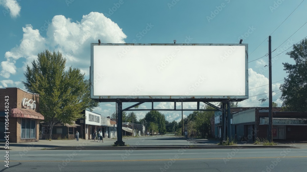 Empty Billboard in a Quiet Town Setting Empty Billboard in a Quiet Town Setting