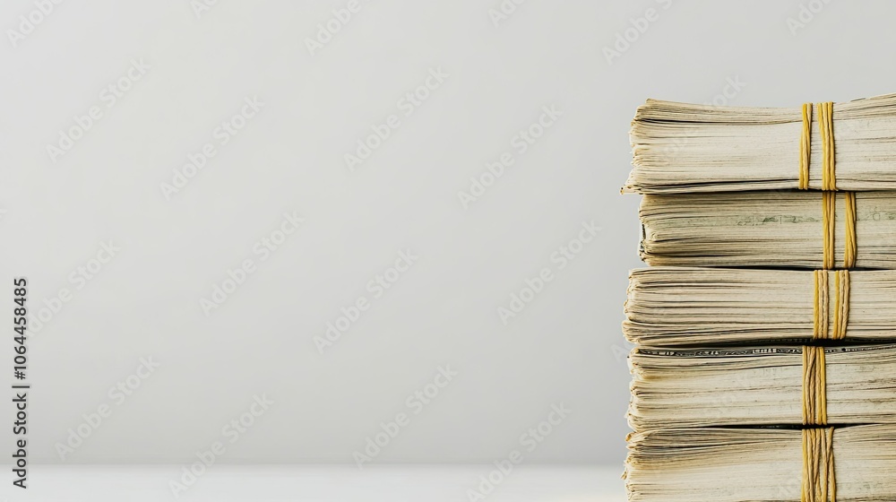 Stacks of Cash with Neutral Background Stacks of Cash with Neutral Background